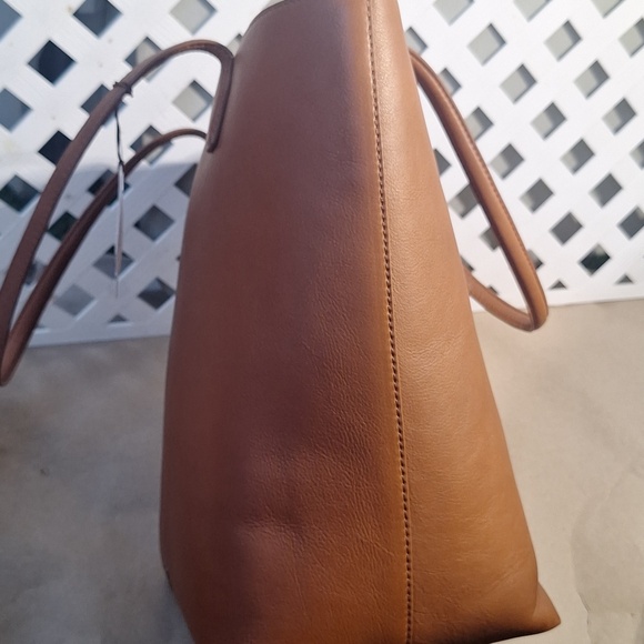 NWT New Amsterdam Leatherworks Large Brown Leather Tote/Bag - Picture 7 of 9